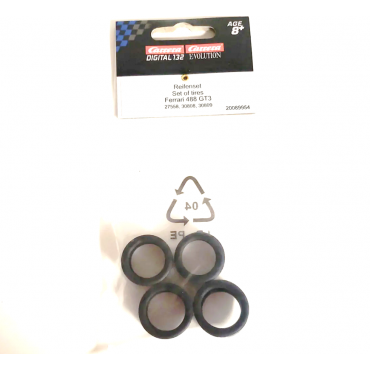 CONJUNTO DE 4 PNEUS PARA CARROS AUTORAMA CARRERA DIGITAL E EVOLUTION CAR20089954 20089954